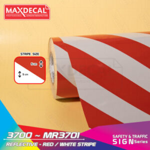 MAXDECAL 3700-MR3701 Reflective Red / White Stripe