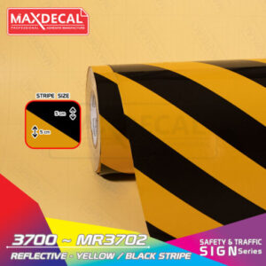 MAXDECAL 3700-MR3702 Reflective Yellow / Black Stripe