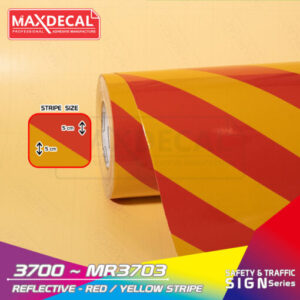 MAXDECAL 3700-MR3703 Reflective Red / Yellow Stripe