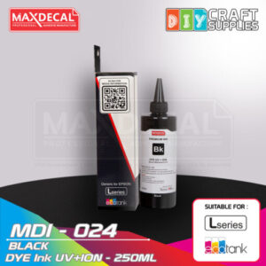 MAXDECAL MDI-024 DYE Ink UV+ION Black (250ml)