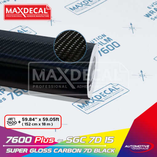 MAXDECAL 7600 PLUS-SGC7D15 Super Gloss Carbon 7D Black