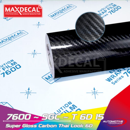 MAXDECAL 7600-SGCT6D15 Super Gloss Carbon Thai Look 6D Black